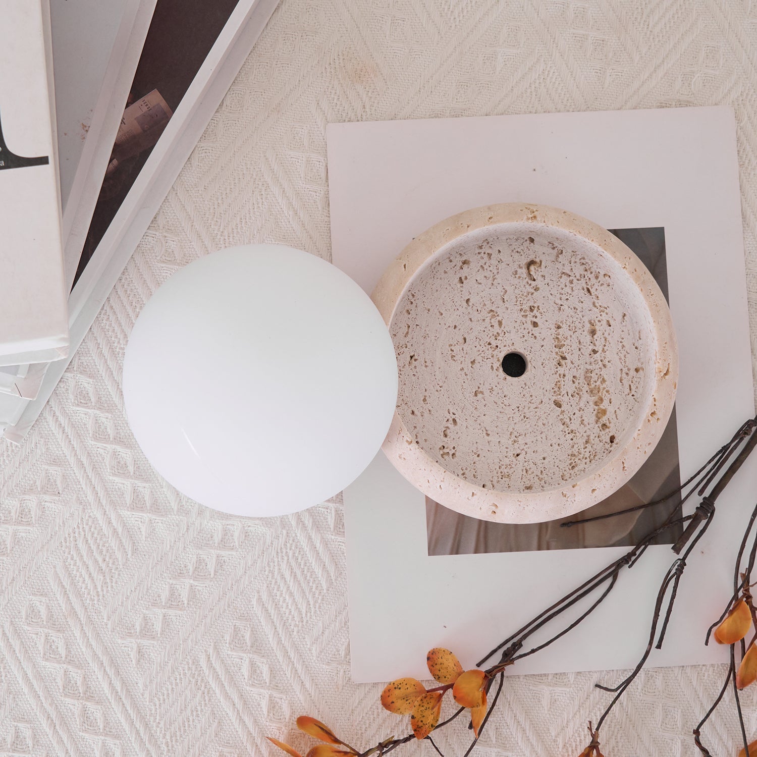 Setelyo Travertine Table Lamp