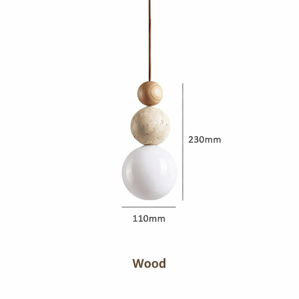 Sobo Spherical Travertine Pendant Light