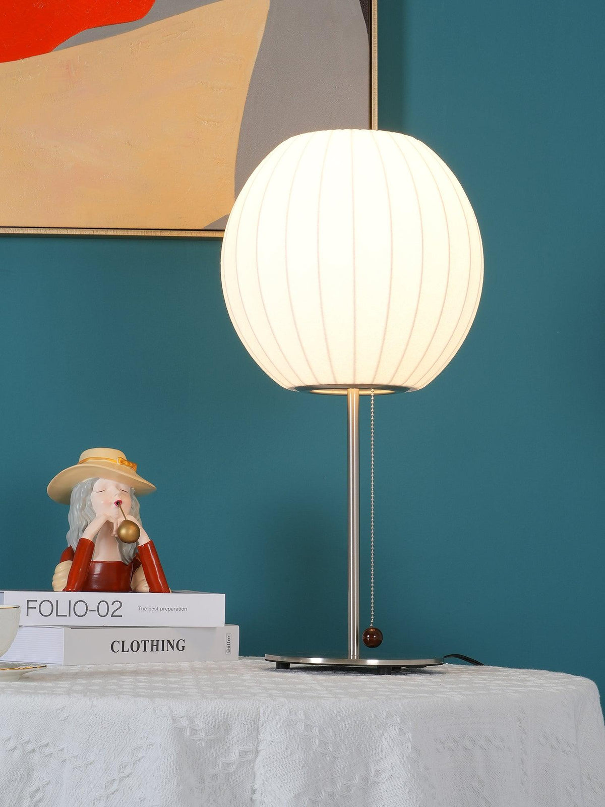 Faux Silk Bubble Table Lamp – detail 15