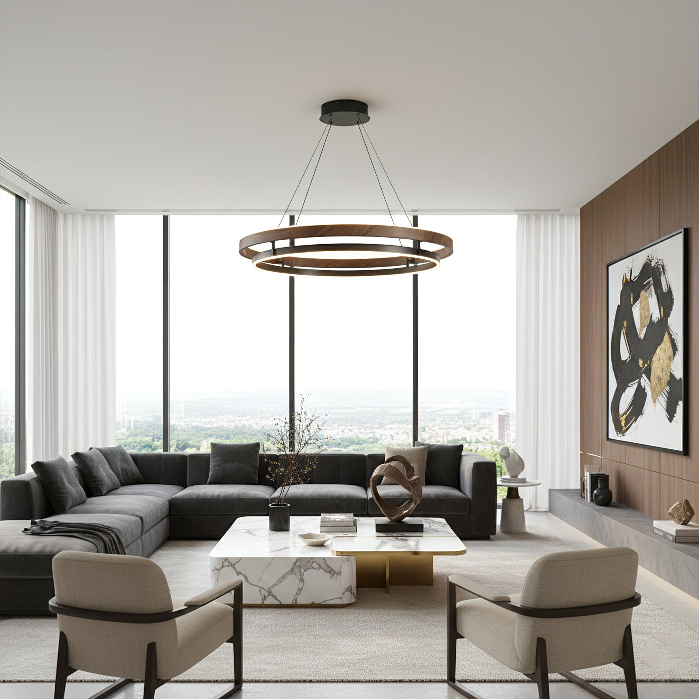 Aravessa Double Ring Chandelier