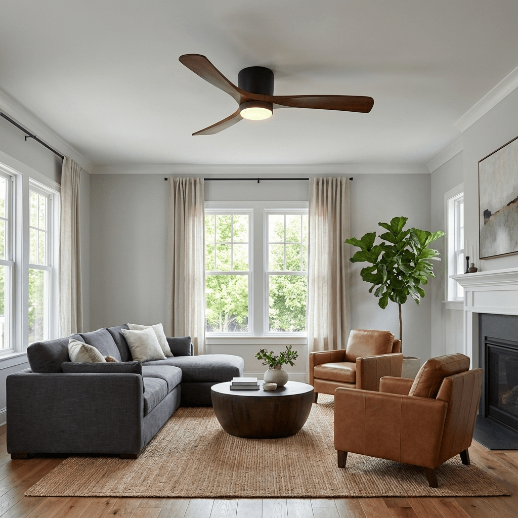 Nordic Wooden Ceiling Fan Light – detail 11