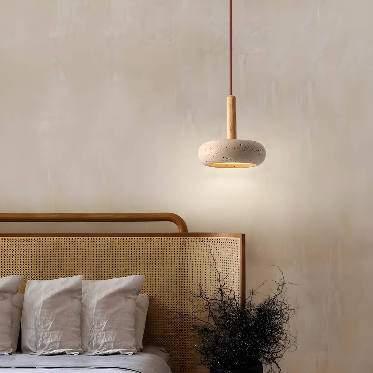 Sosa Round Travertine Pendant Light