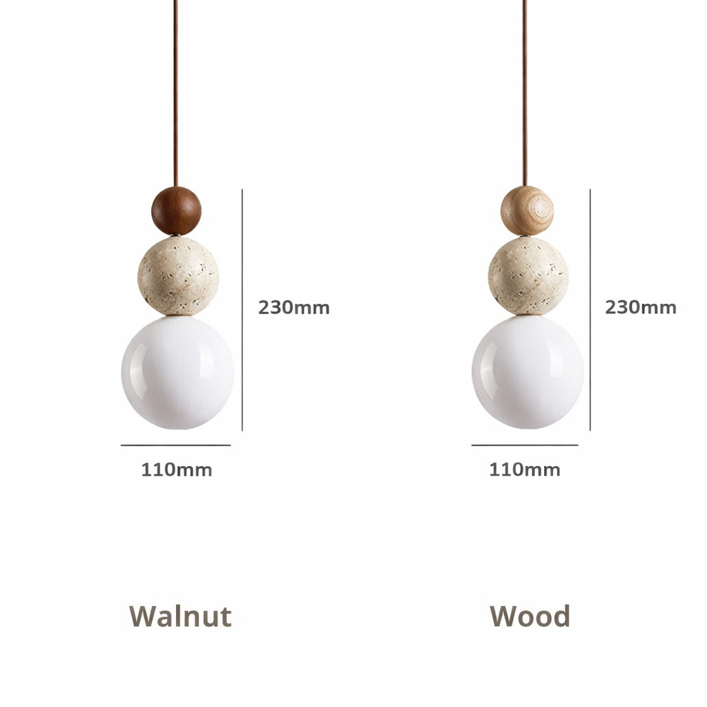 Sobo Spherical Travertine Pendant Light