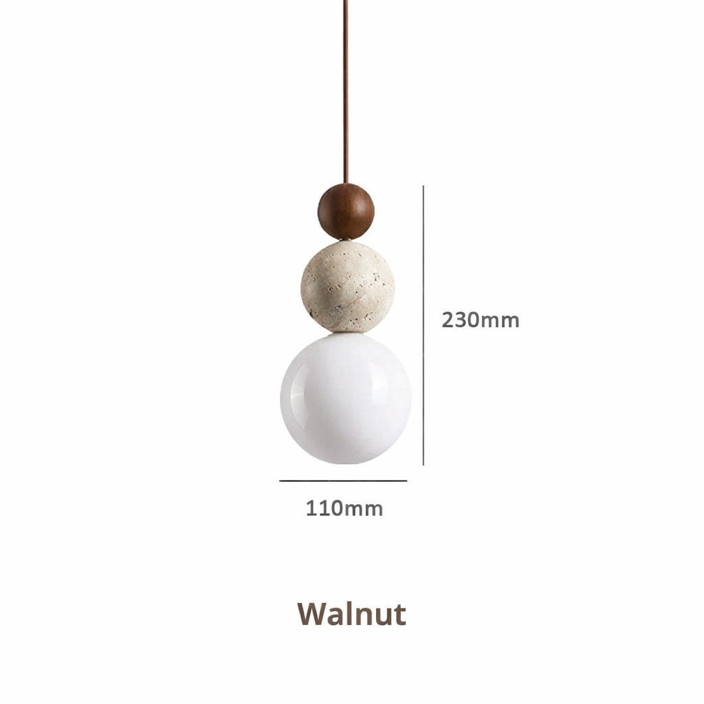 Sobo Spherical Travertine Pendant Light