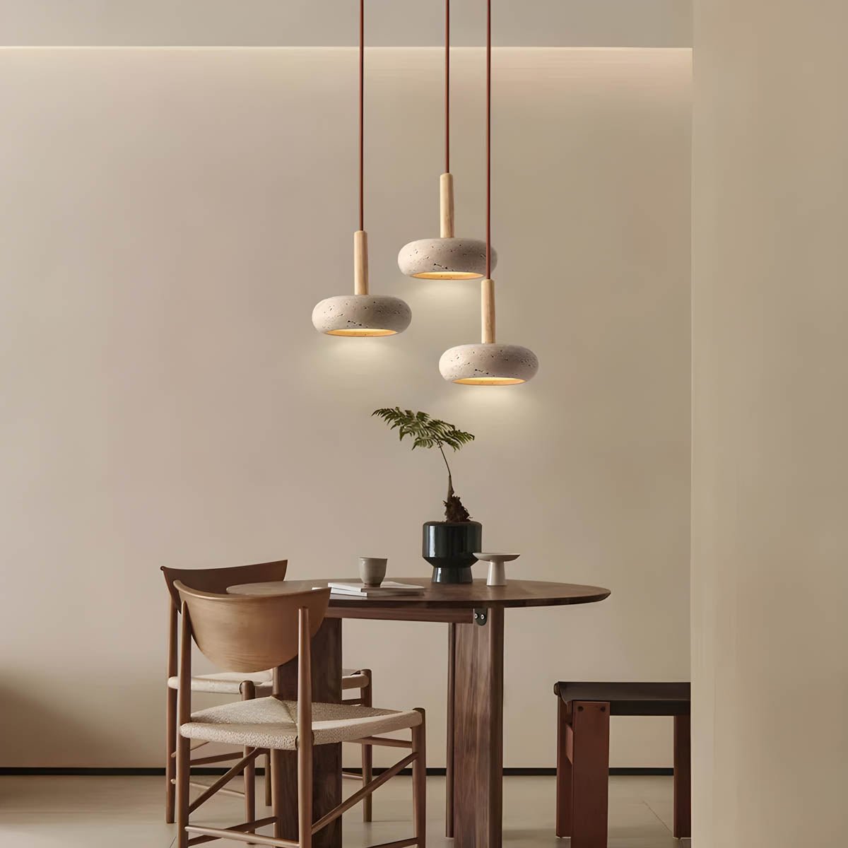 Sosa Round Travertine Pendant Light