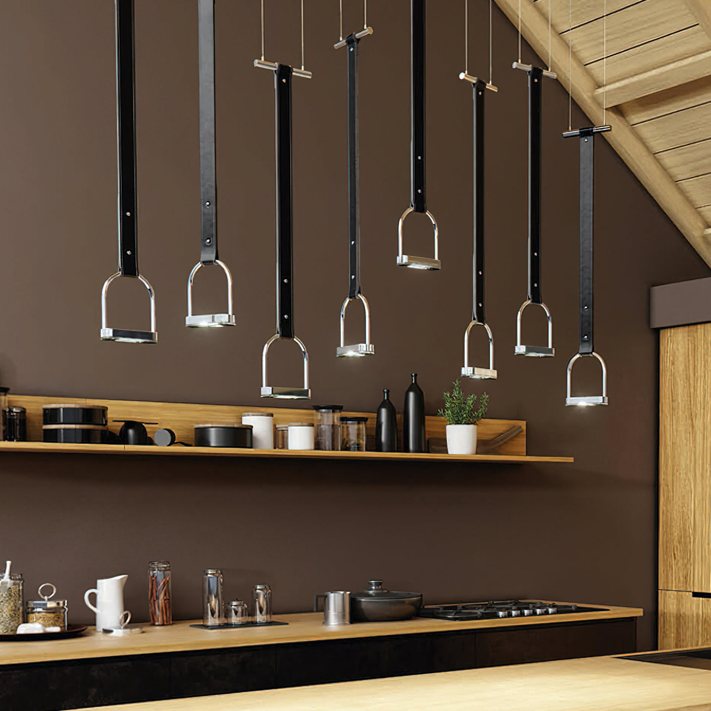 Pegavora Leather Strap Pendant Light