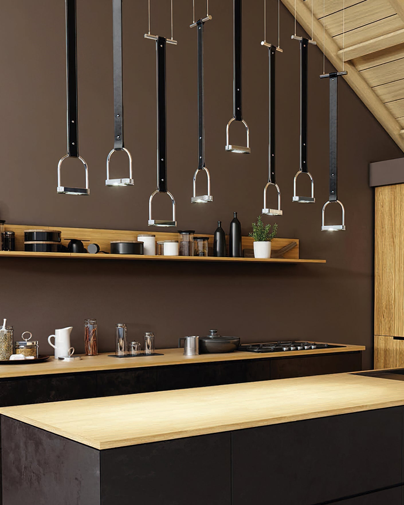 Pegavora Leather Strap Pendant Light