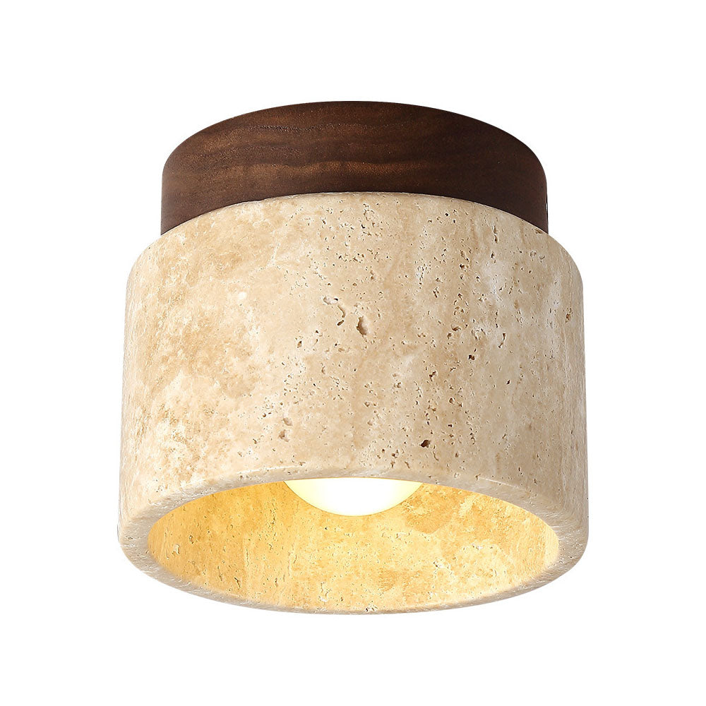 Zorvian Travertine Ceiling Light