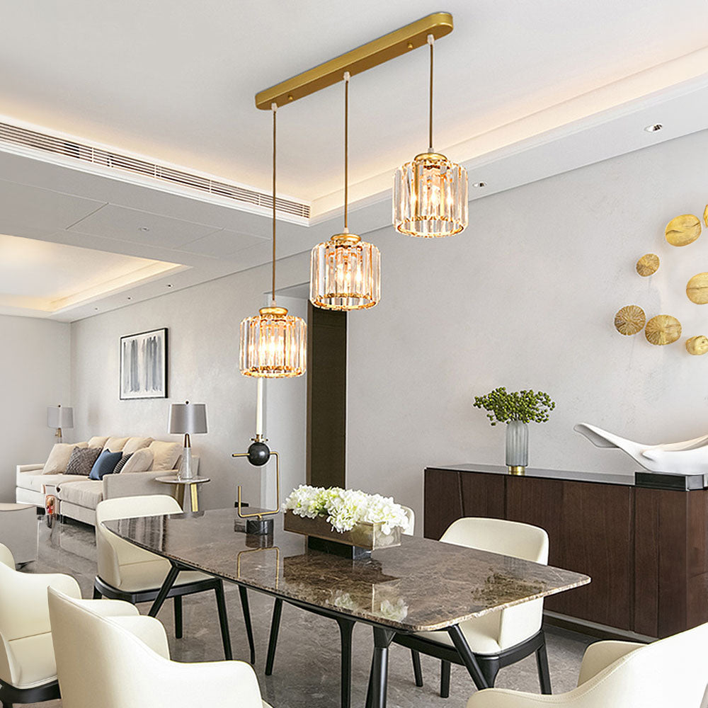 Alevo Triple Head Crystal Pendant Light