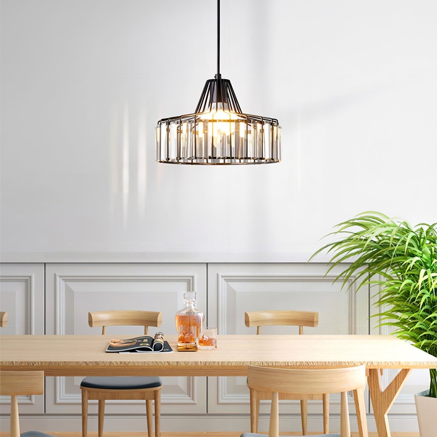 Cyo Black Crystal Pendant Light