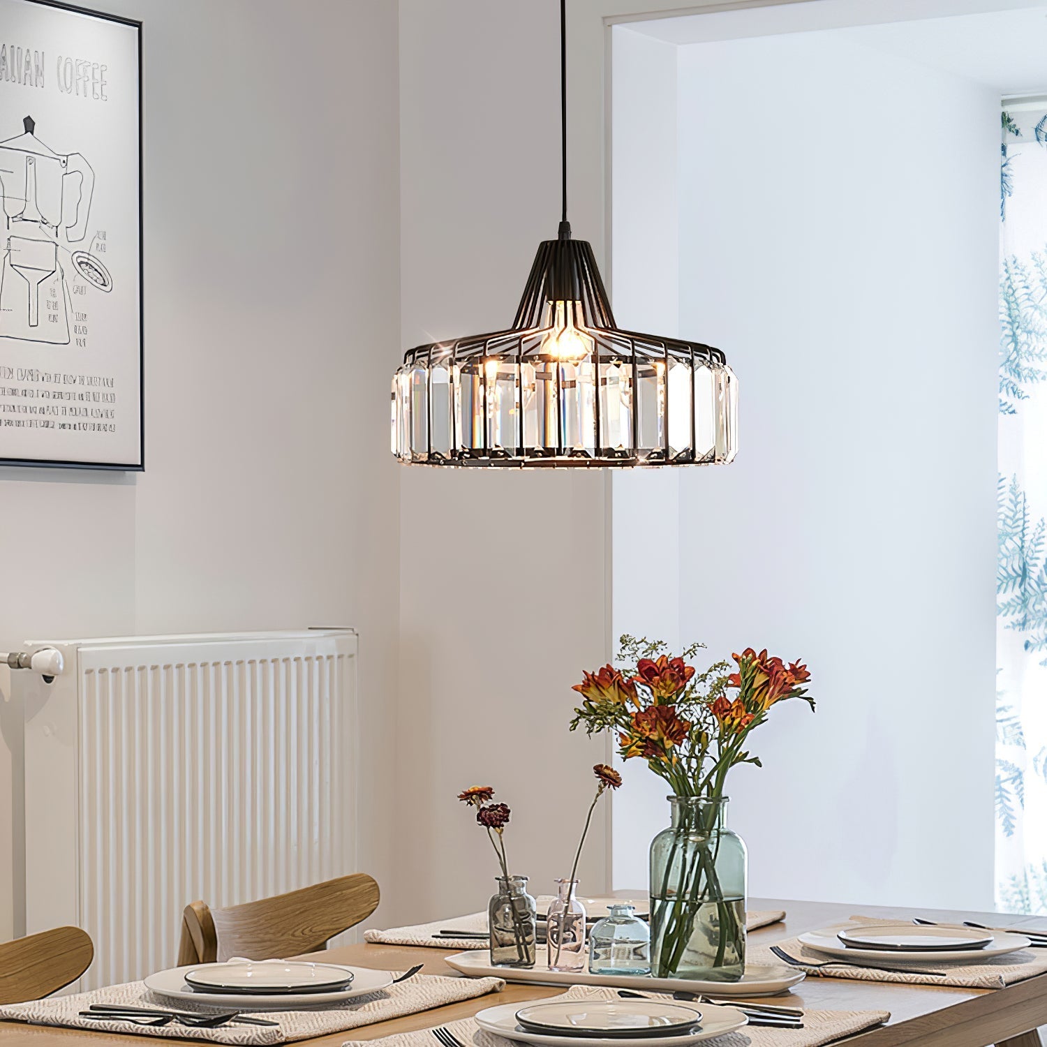 Cyo Black Crystal Pendant Light
