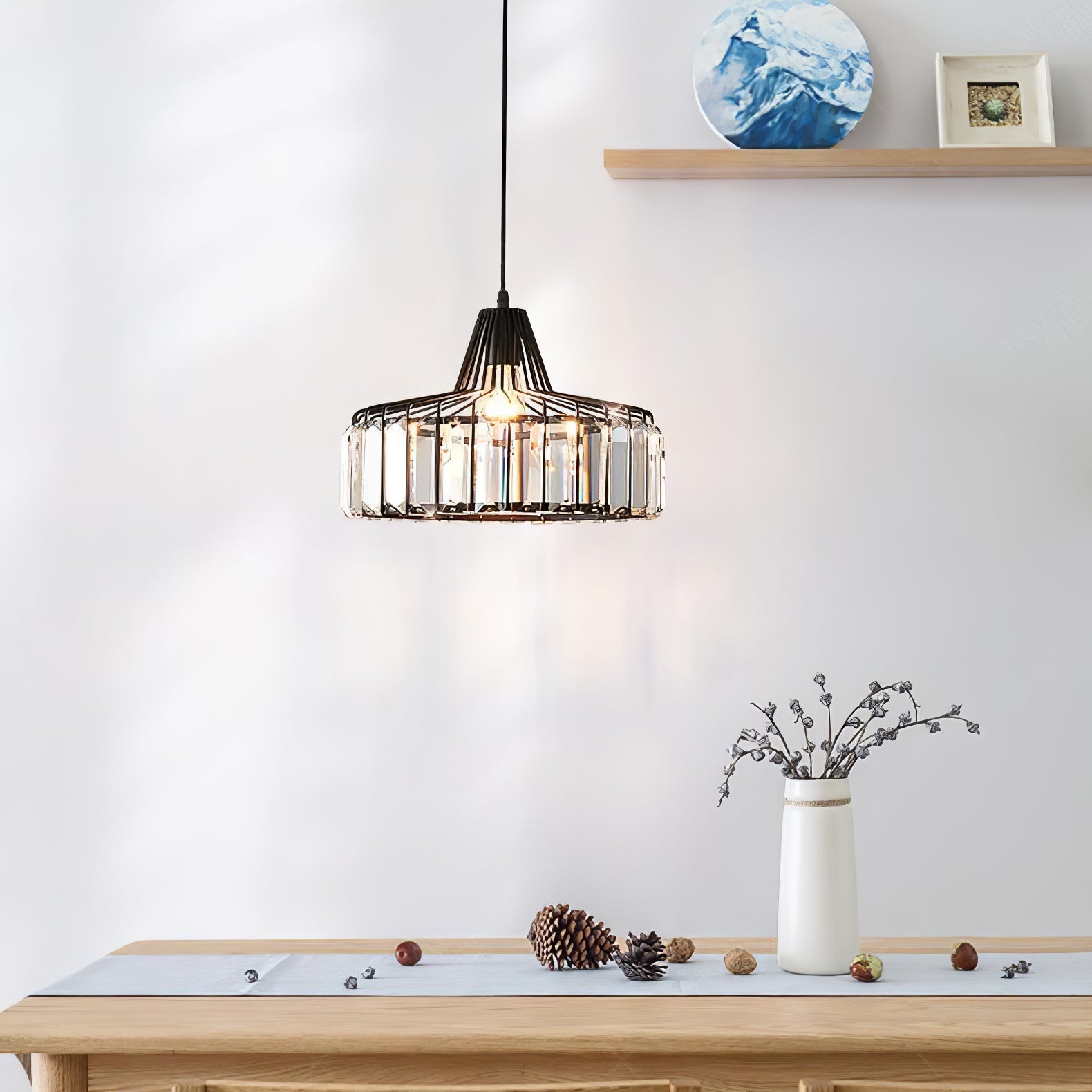 Cyo Black Crystal Pendant Light