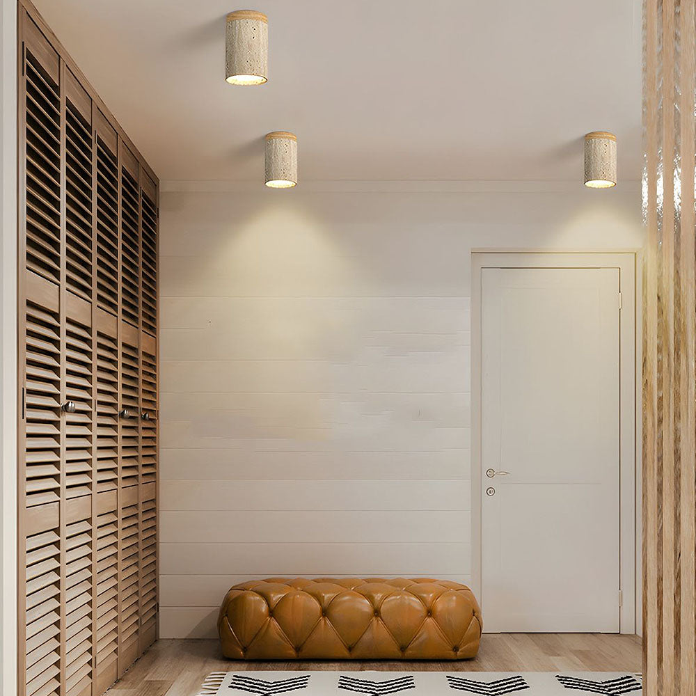 Zorvian Travertine Ceiling Light