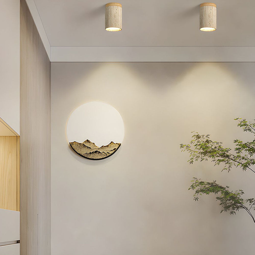 Zorvian Travertine Ceiling Light