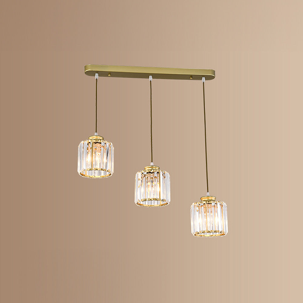 Alevo Triple Head Crystal Pendant Light