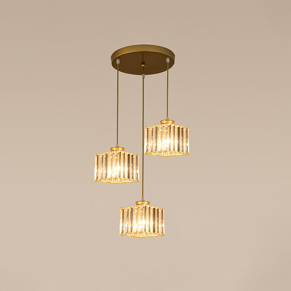 Alevo Triple Head Crystal Pendant Light