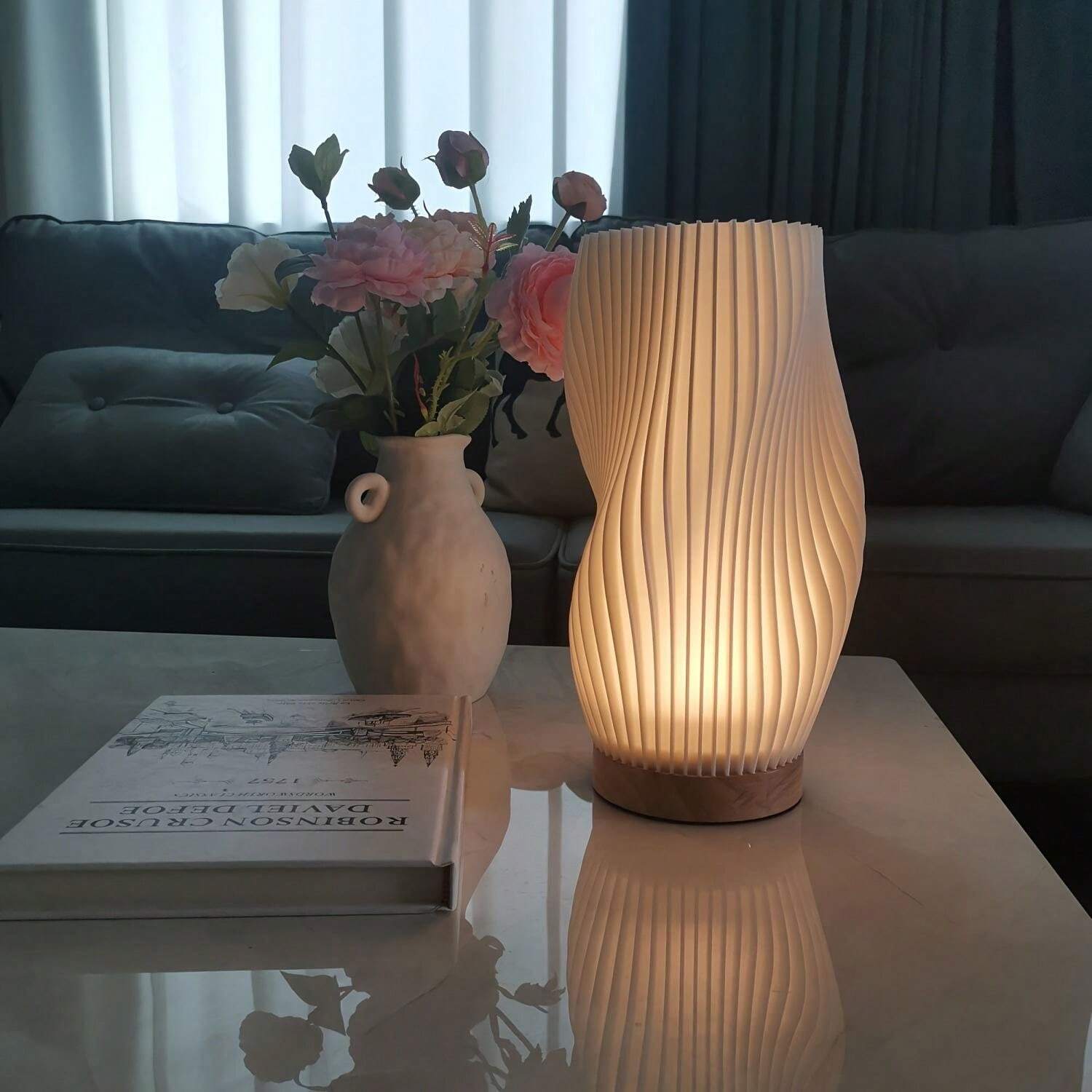 Ribbed Wave Table Lamp