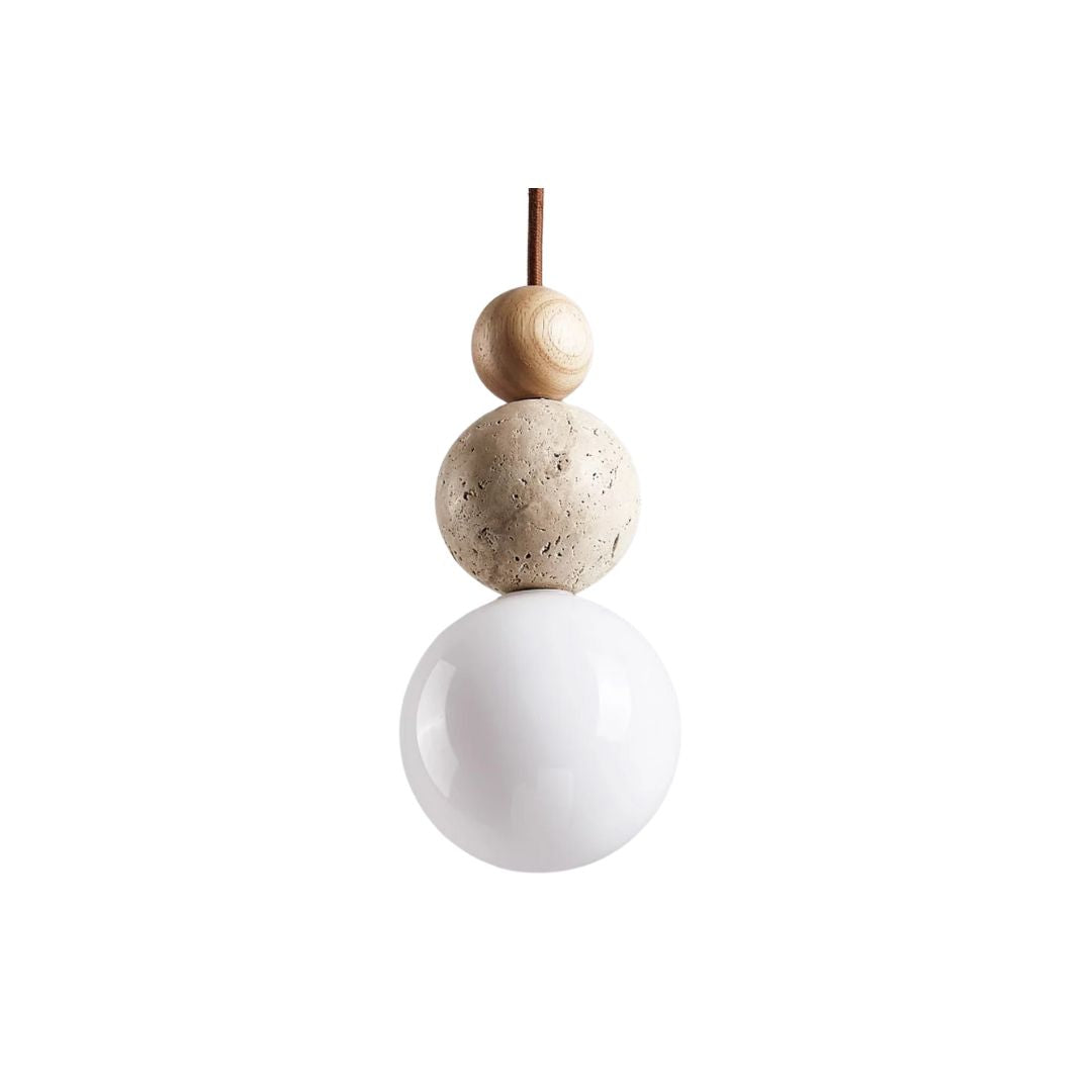 Sobo Spherical Travertine Pendant Light