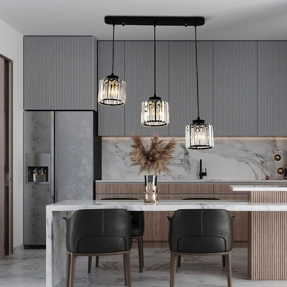 Alevo Triple Head Crystal Pendant Light