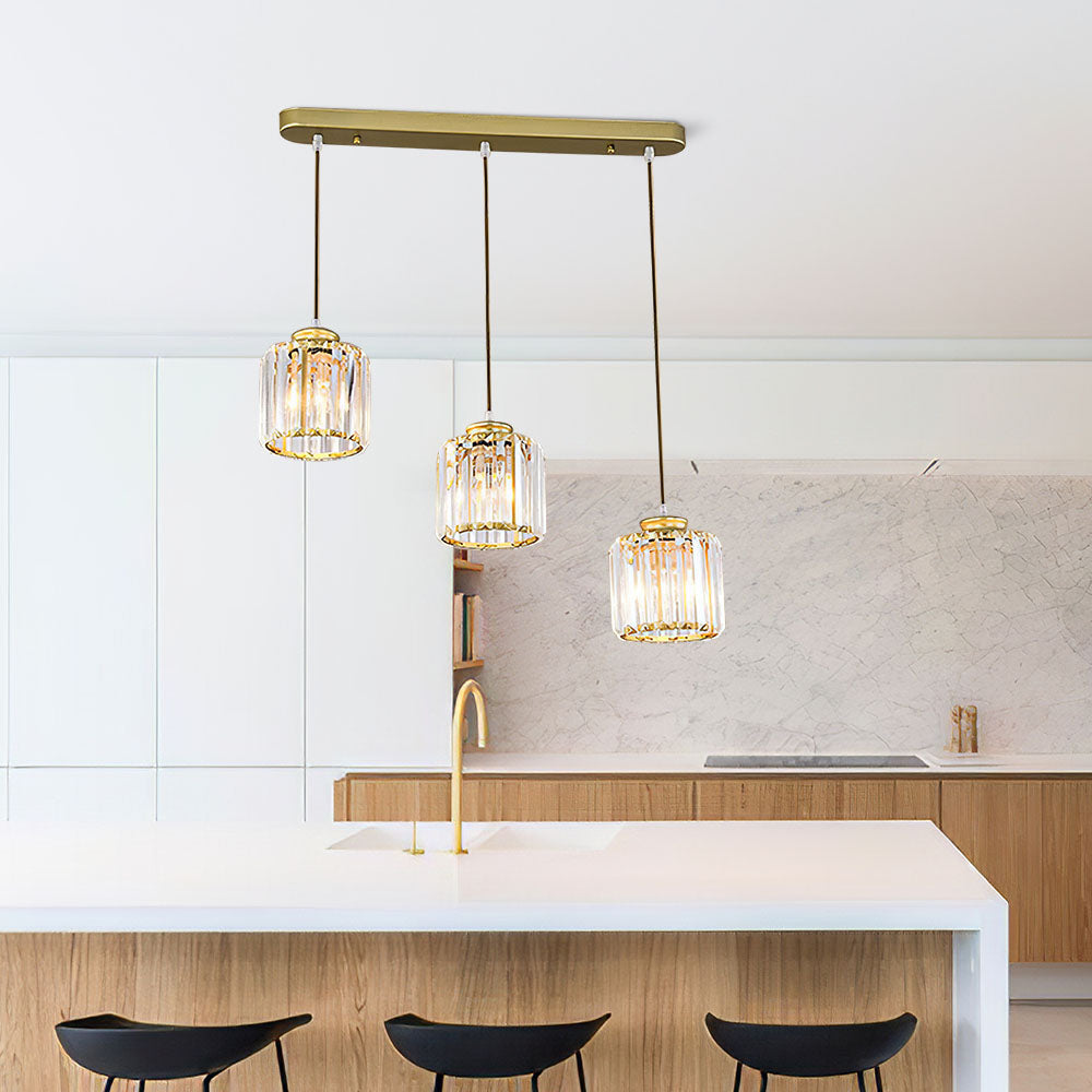 Alevo Triple Head Crystal Pendant Light