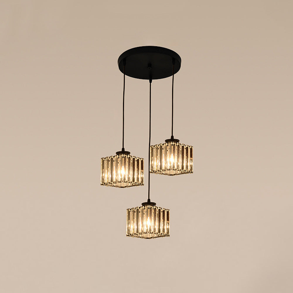 Alevo Triple Head Crystal Pendant Light