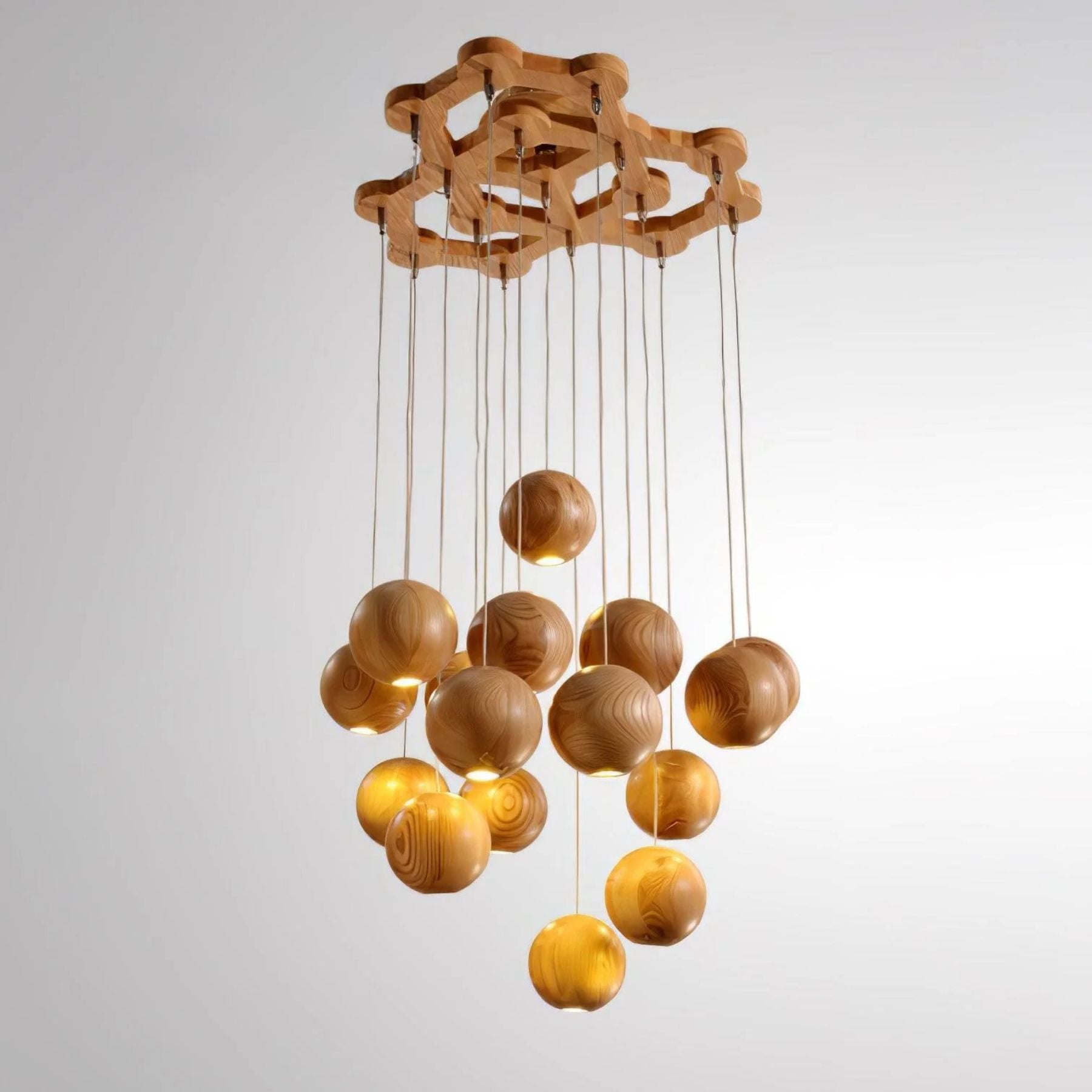 Ocha Round Wooden Pendant Light