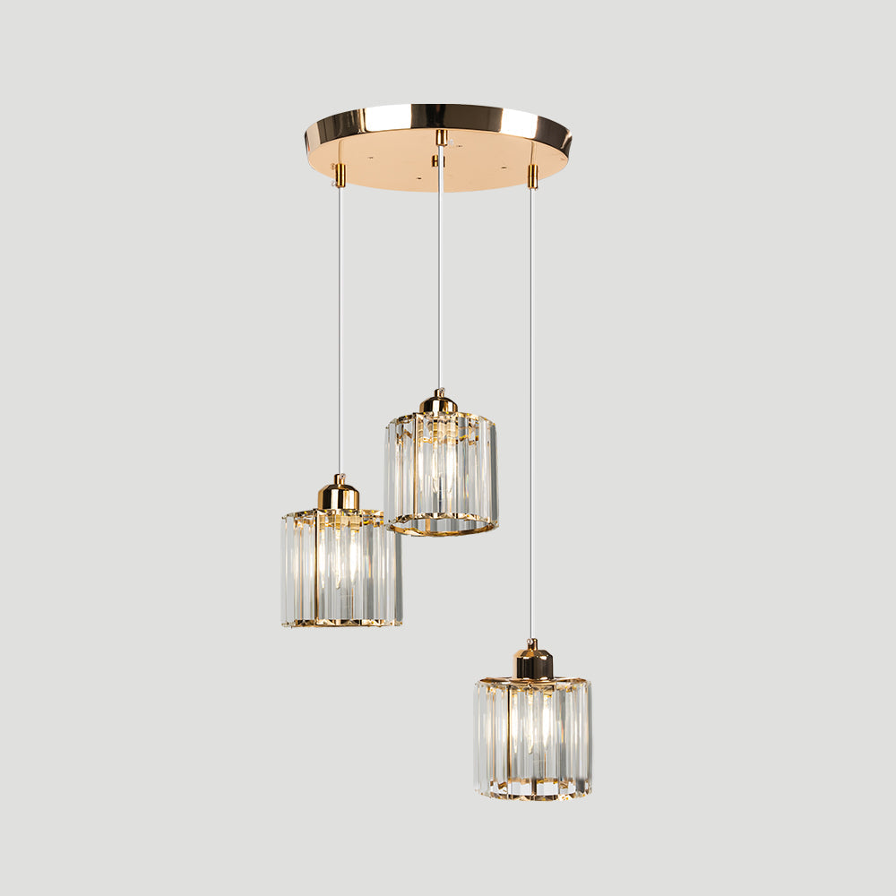 Alevo Triple Head Crystal Pendant Light