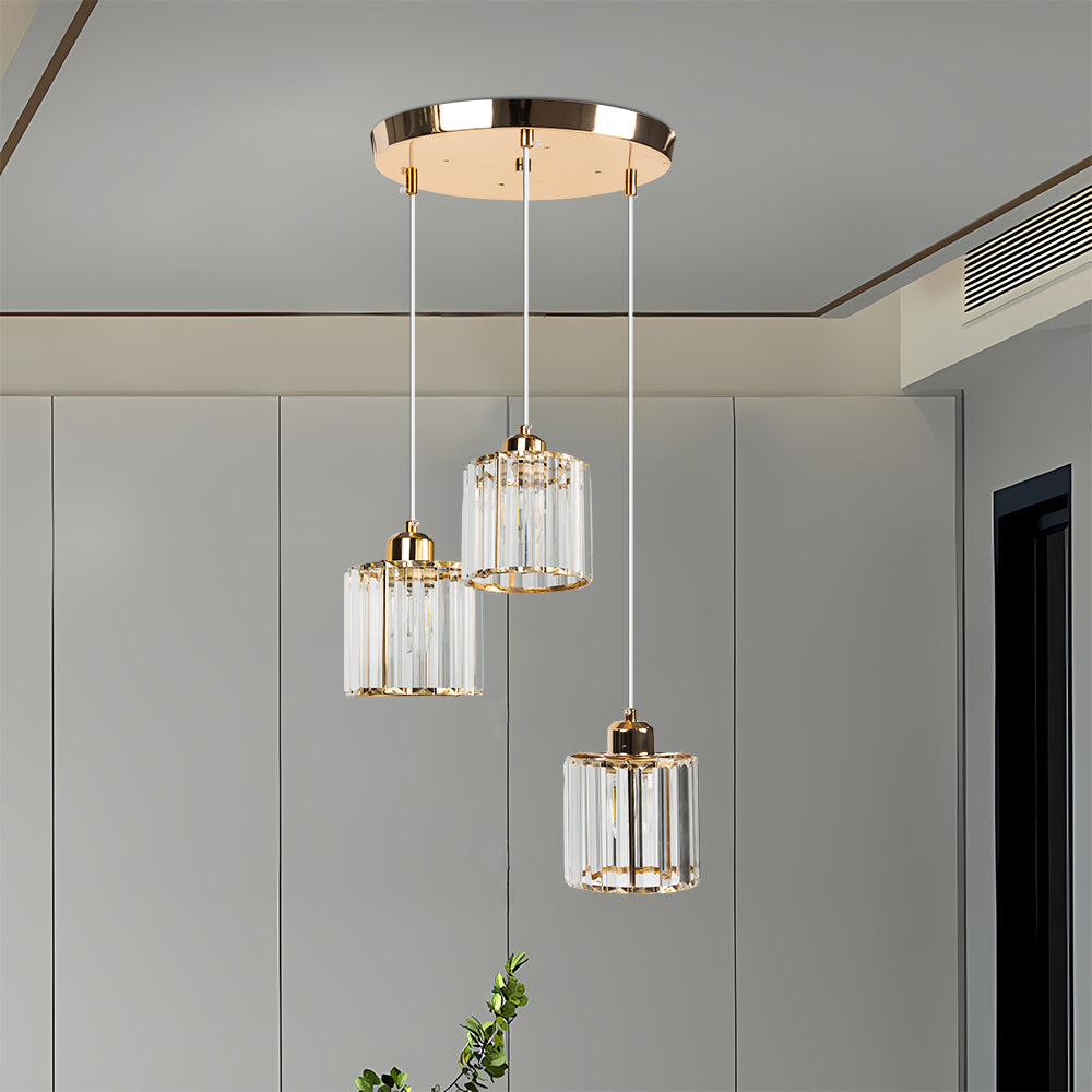 Alevo Triple Head Crystal Pendant Light