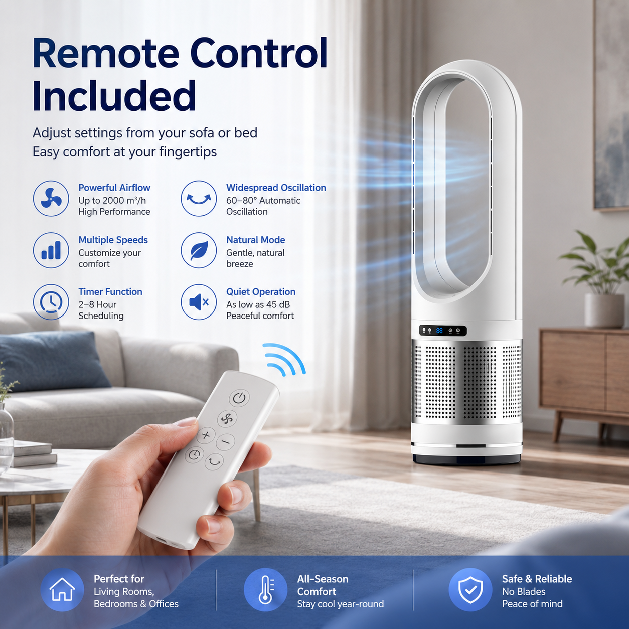Bellaro Bladeless Tower Fan