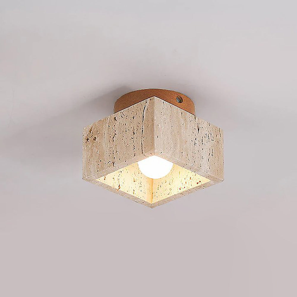 Zorvian Travertine Ceiling Light