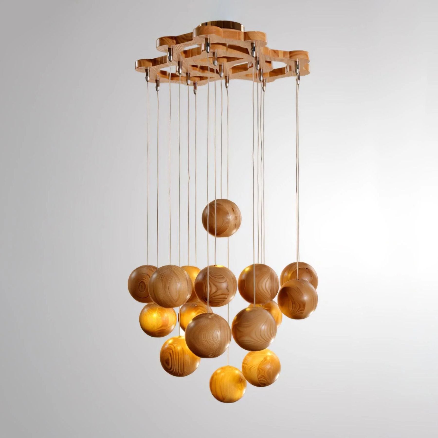 Ocha Round Wooden Pendant Light