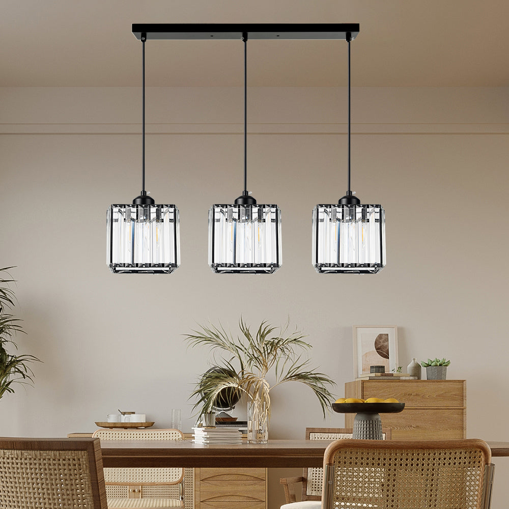 Alevo Triple Head Crystal Pendant Light