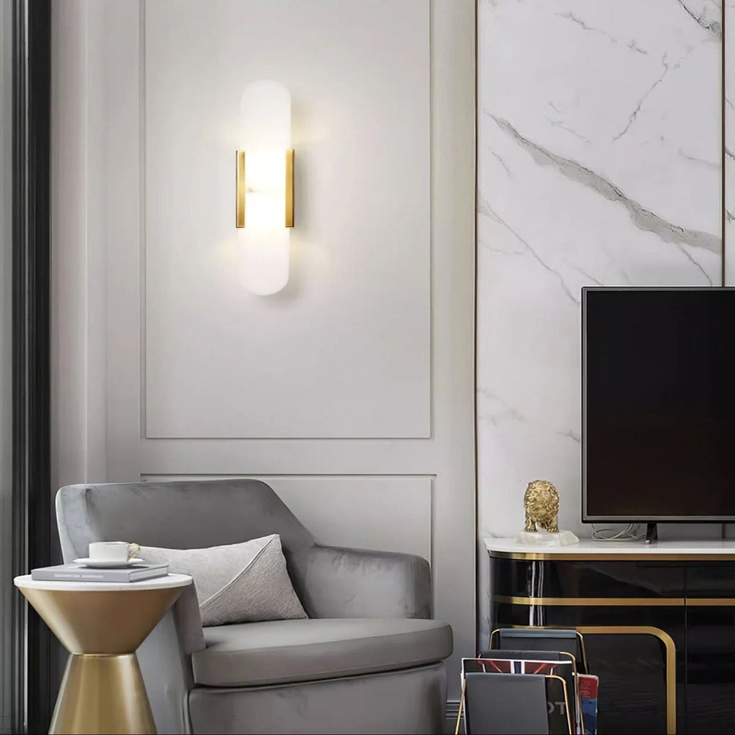 Marce Alabaster Wall Light