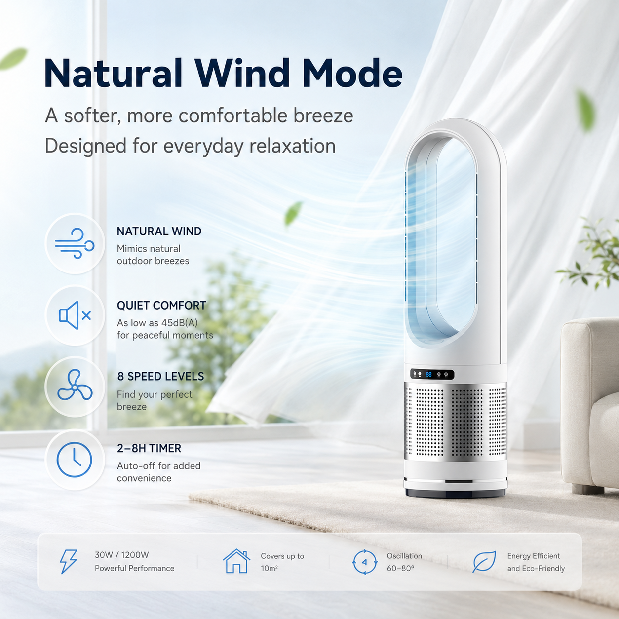 Bellaro Bladeless Tower Fan