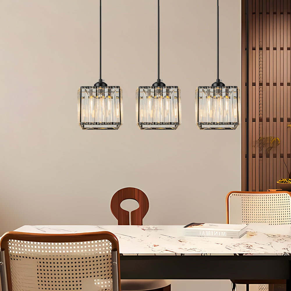 Alevo Triple Head Crystal Pendant Light