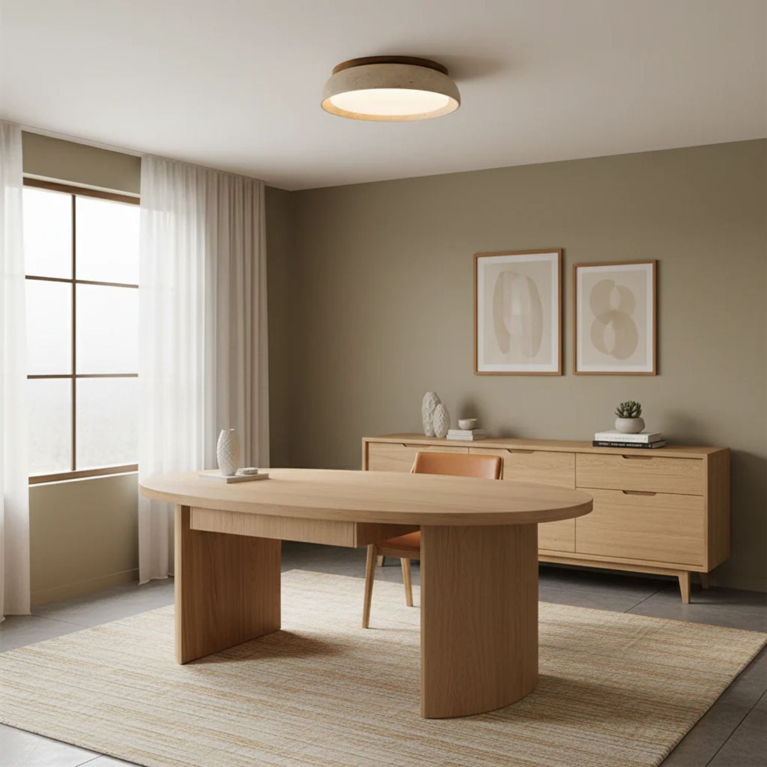 Vitelso Travertine Ceiling Light