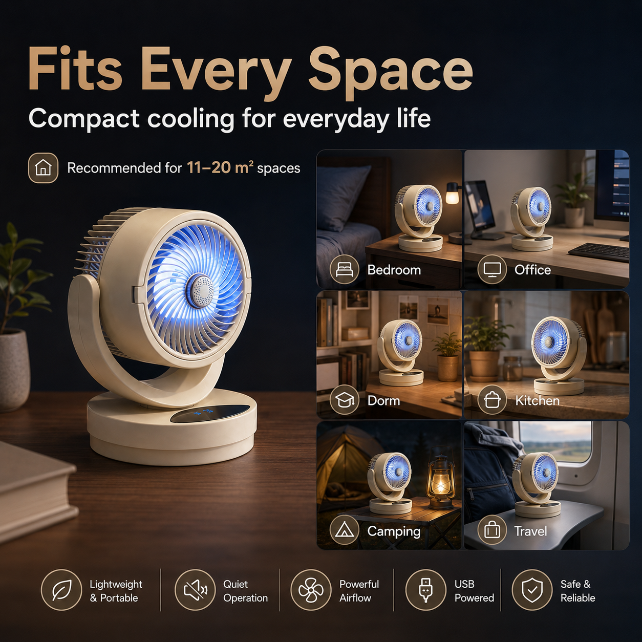 Freeza Portable Table Fan