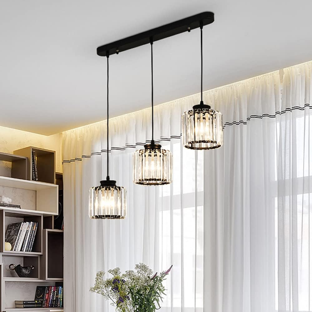 Alevo Triple Head Crystal Pendant Light