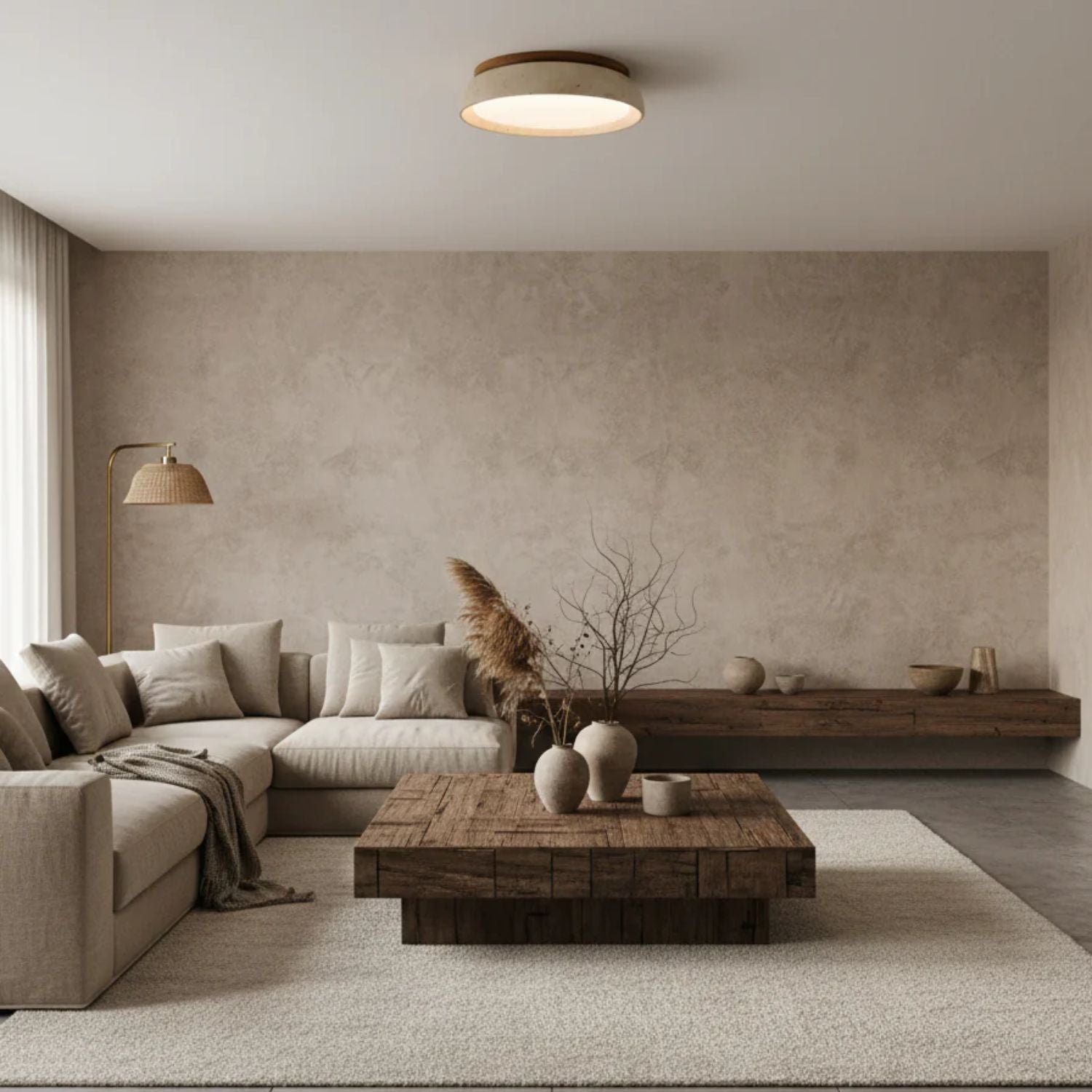 Vitelso Travertine Ceiling Light