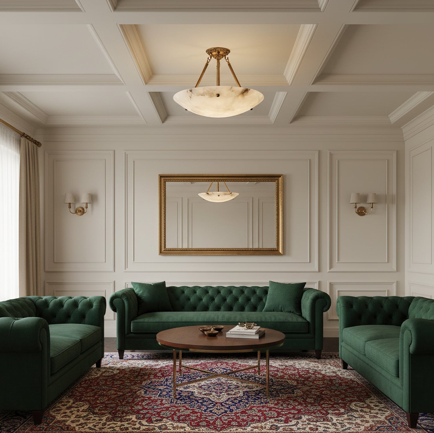 Ardanello Alabaster Bowl Ceiling Light