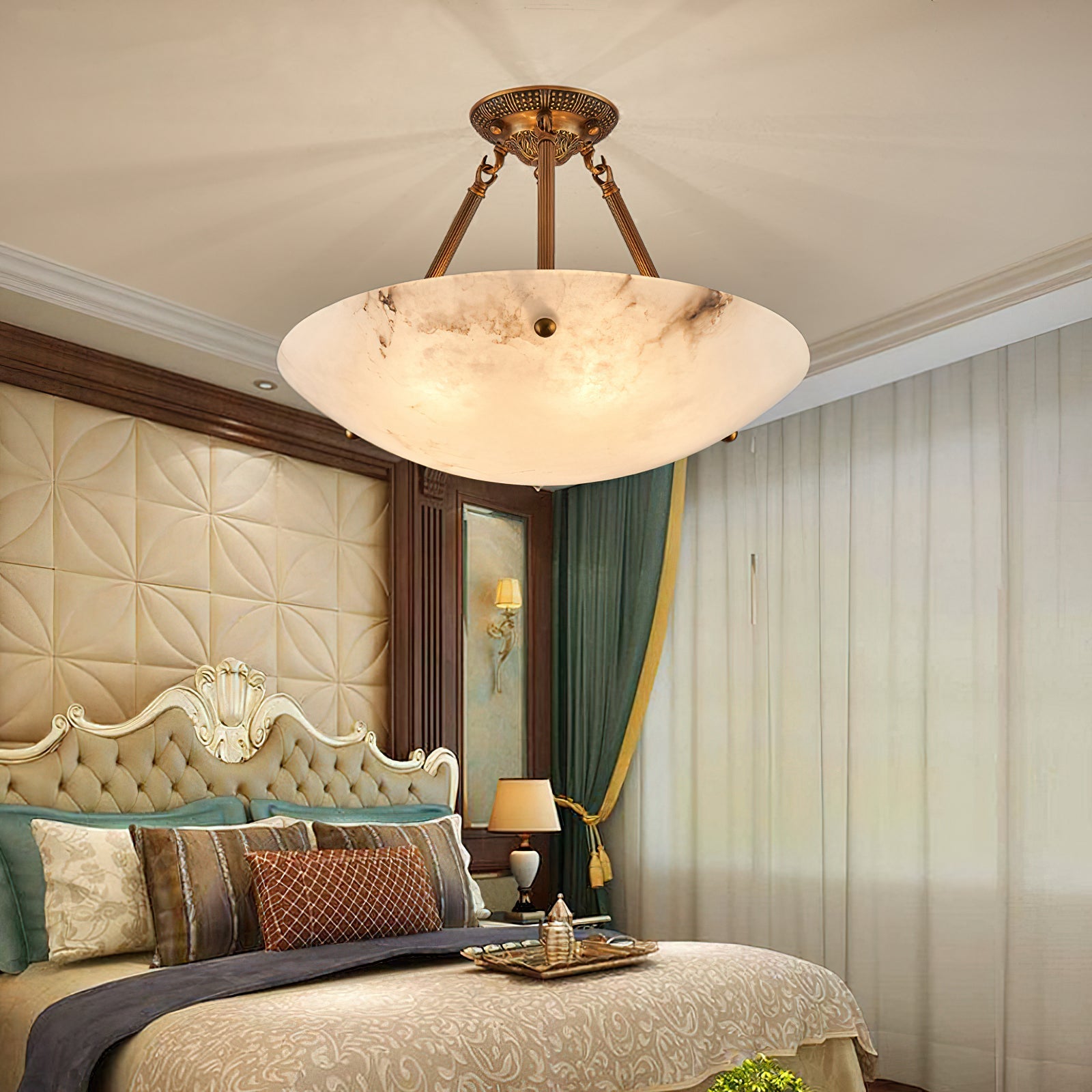 Ardanello Alabaster Bowl Ceiling Light