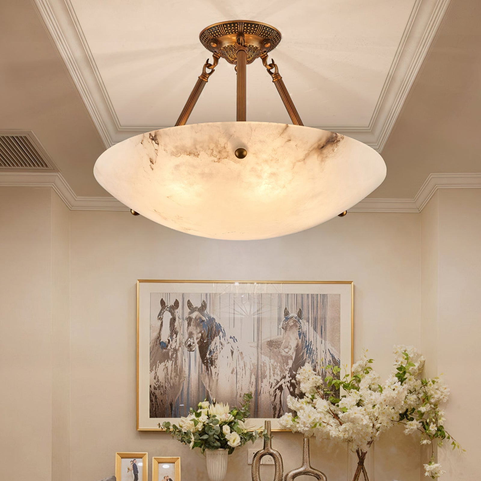 Ardanello Alabaster Bowl Ceiling Light