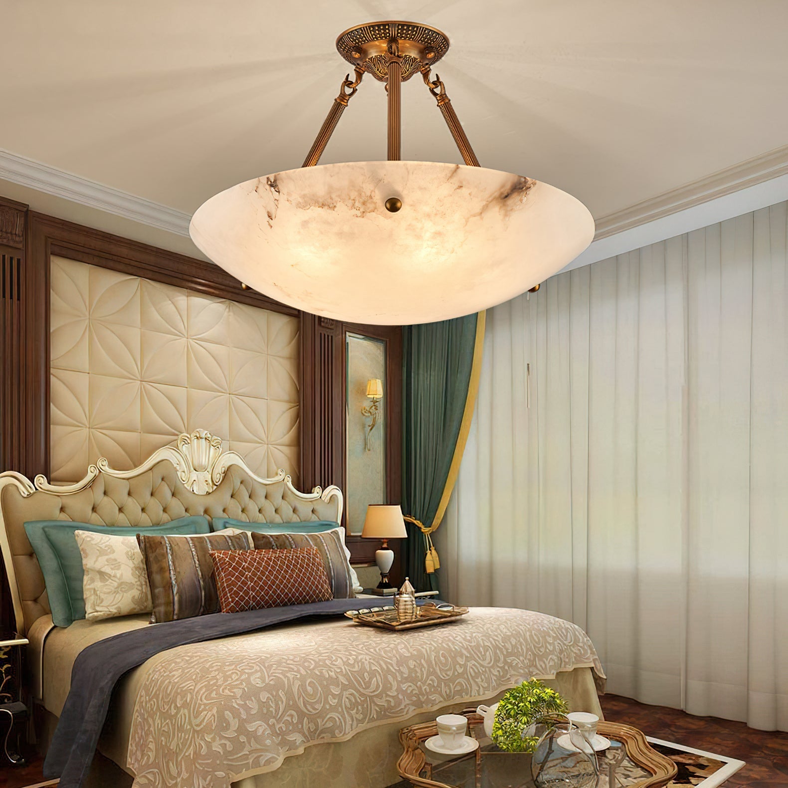 Ardanello Alabaster Bowl Ceiling Light