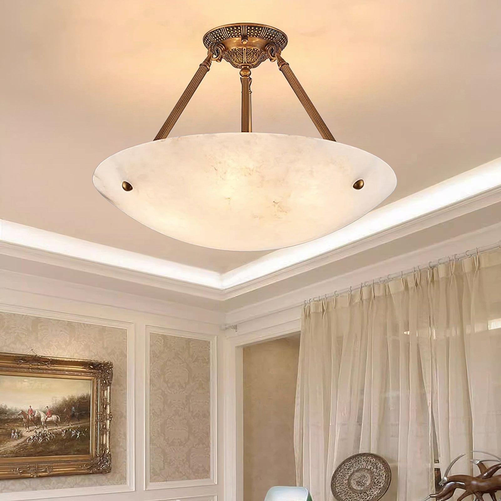 Ardanello Alabaster Bowl Ceiling Light