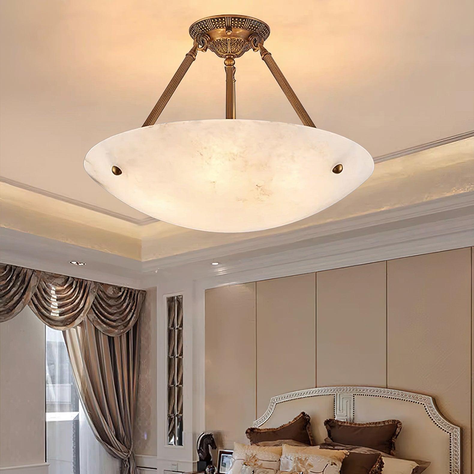Ardanello Alabaster Bowl Ceiling Light