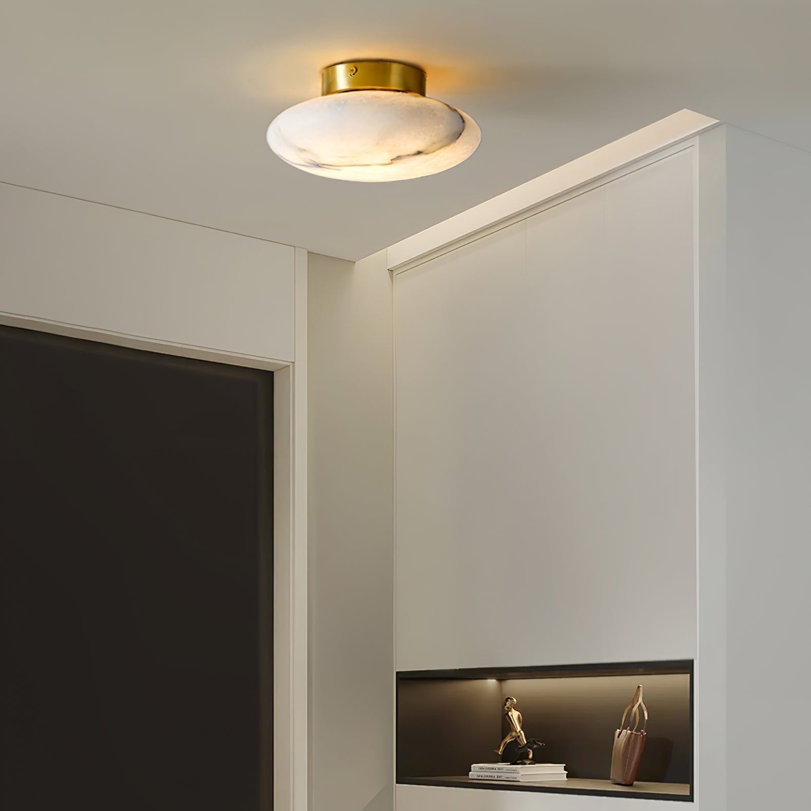 Ozecan Round Alabaster Ceiling Light