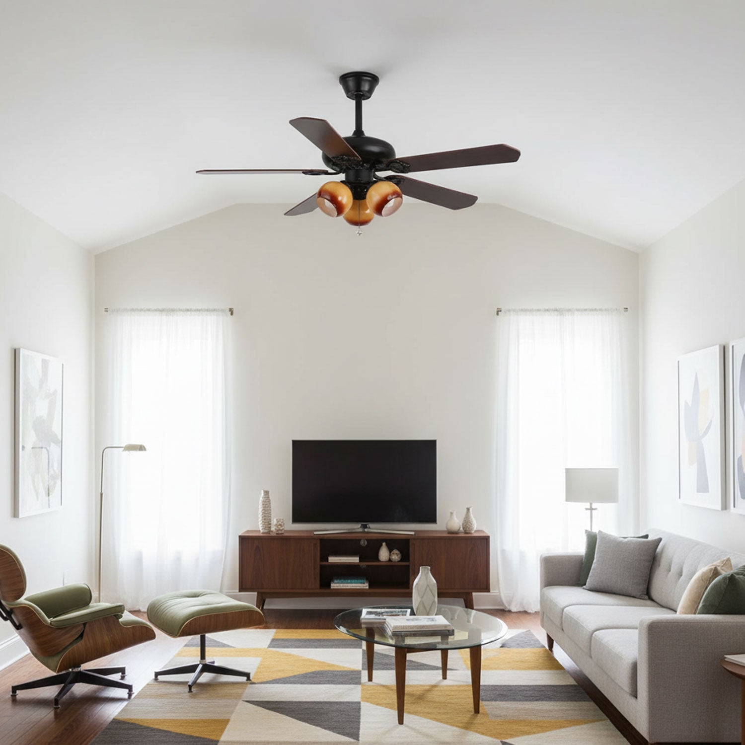 Lunoves Vintage Ceiling Fan Light