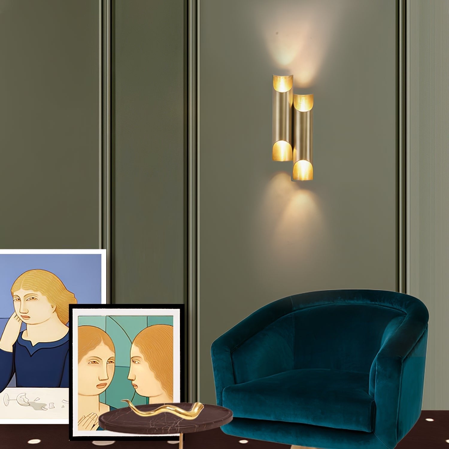 Lecona Brass Wall Light