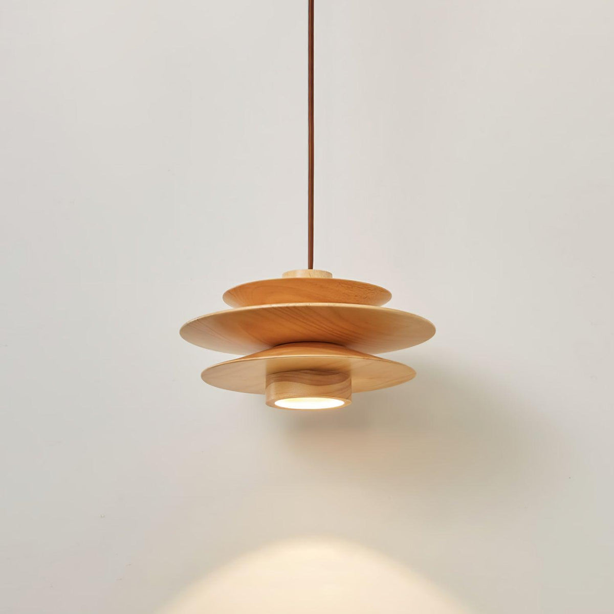 Cascade Wooden Disc Pendant Lamp – detail 16