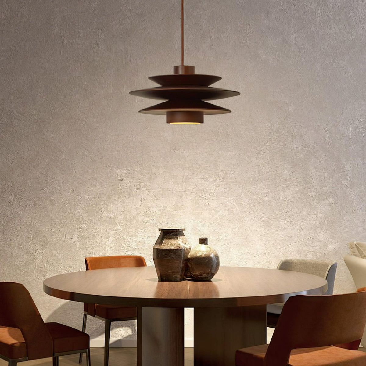 Cascade Wooden Disc Pendant Lamp – detail 9